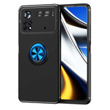 Xiaomi Poco M4 Pro 4G Kılıf Zore Ravel Silikon Kapak Siyah-Mavi