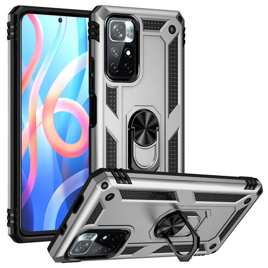 Xiaomi Poco M4 Pro 5G Kılıf Zore Vega Kapak Gri