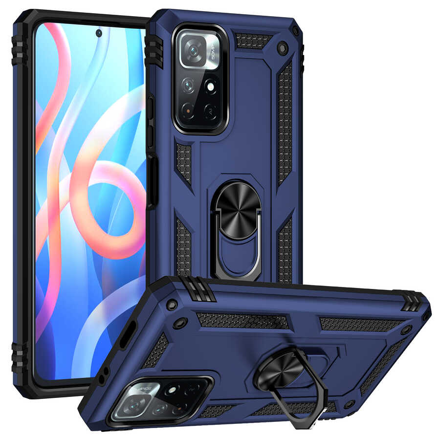 Xiaomi Poco M4 Pro 5G Kılıf Zore Vega Kapak Mavi
