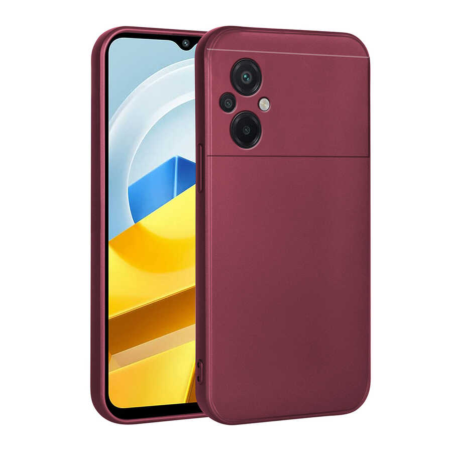Xiaomi Poco M5 Kılıf Zore Premier Silikon Kapak Mürdüm