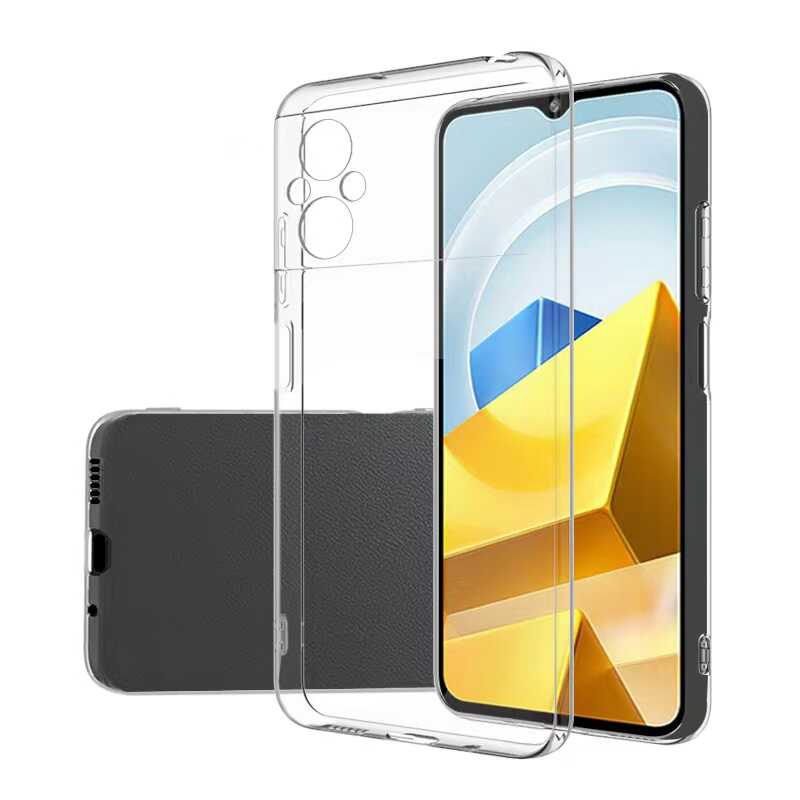 Xiaomi Poco M5 Kılıf Zore Süper Silikon Kapak Renksiz