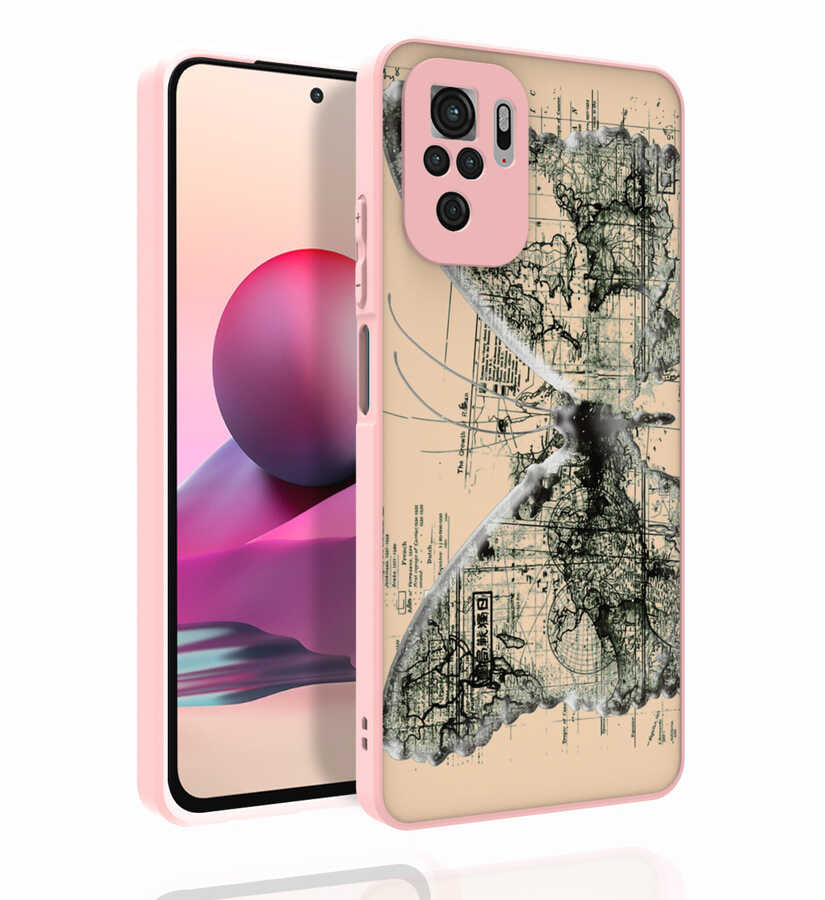 Xiaomi Poco M5S Kılıf Desenli Kamera Korumalı Parlak Zore Nora Kapak NO4