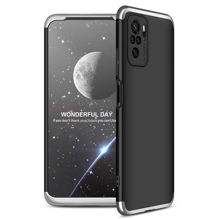 Xiaomi Poco M5S Kılıf Zore Ays Kapak Siyah-Gri