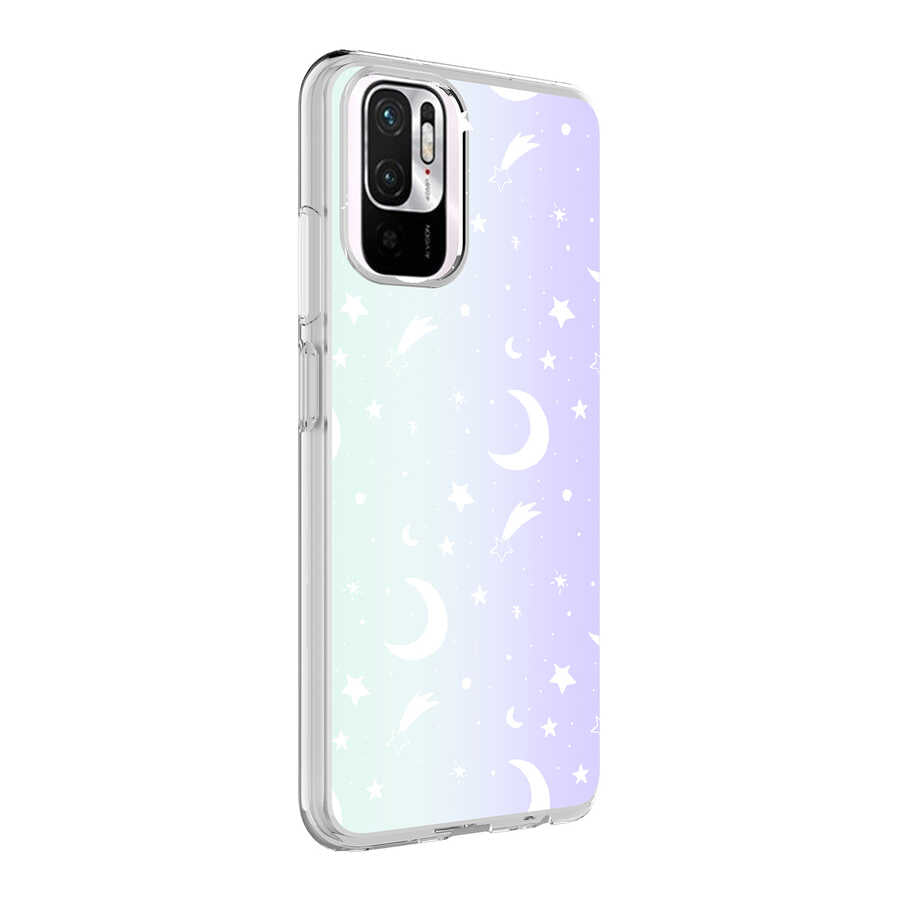 Xiaomi Poco M5S Kılıf Zore M-Blue Desenli Kapak Moon No4