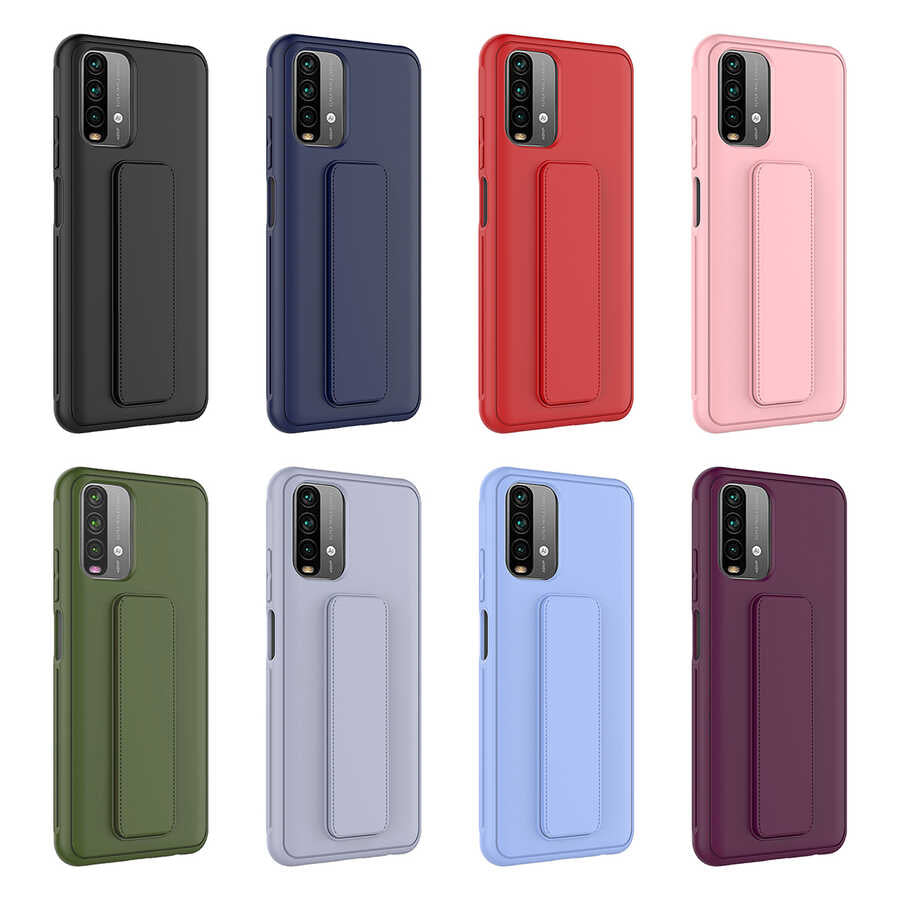 Xiaomi Poco M5S Kılıf Zore Qstand Kapak Lacivert