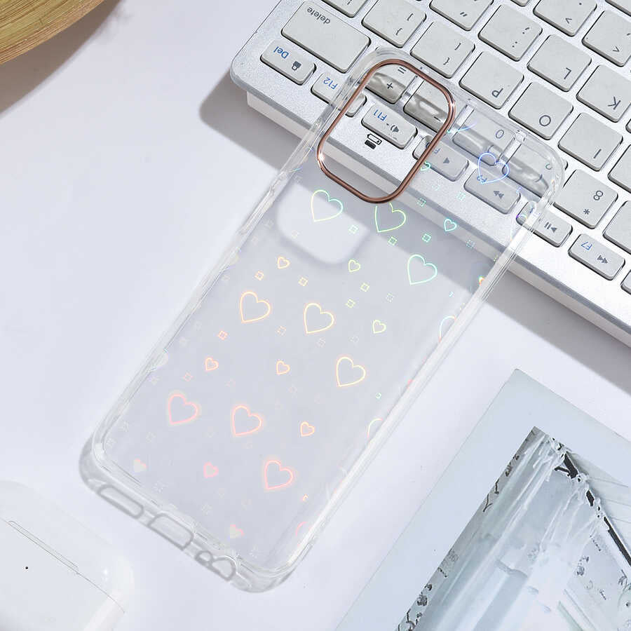 Xiaomi Poco M5S Kılıf Zore Sidney Desenli Sert Kapak Heart No1