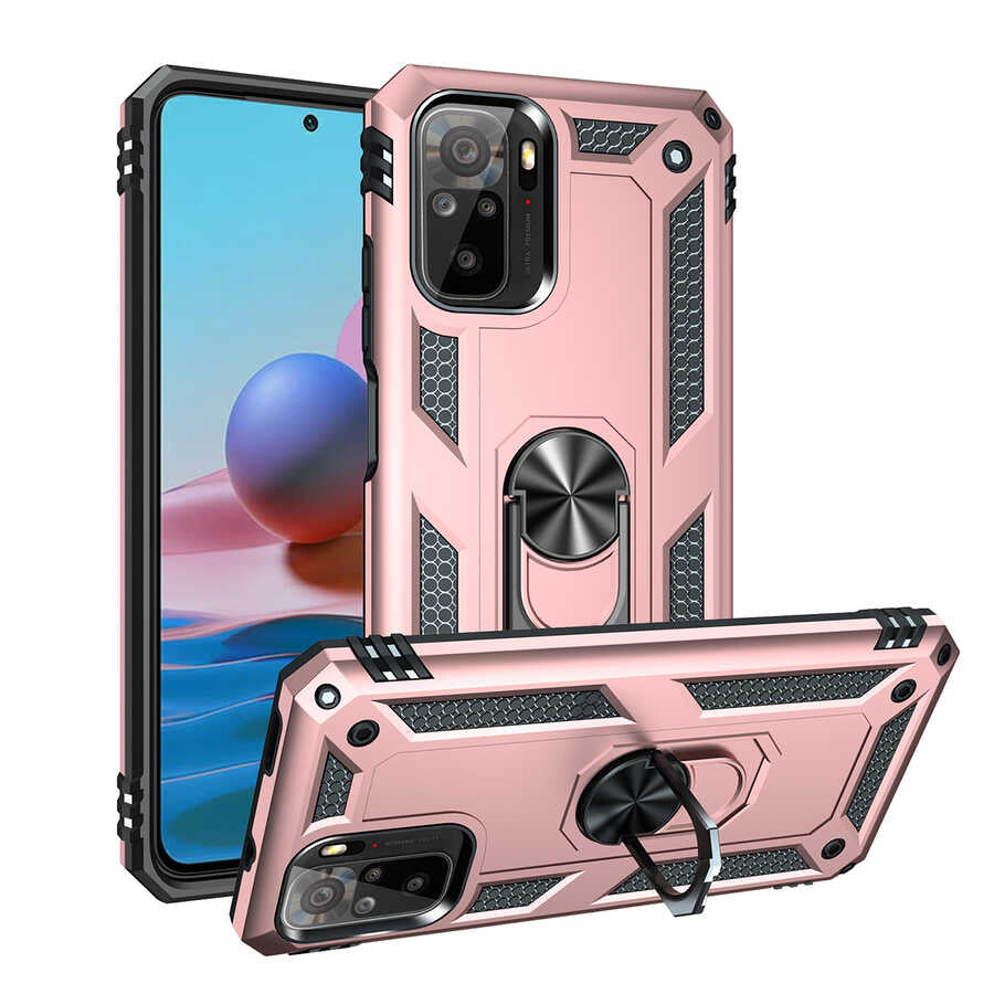 Xiaomi Poco M5S Kılıf Zore Vega Kapak Rose Gold
