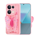 Xiaomi Poco M6 Pro 4G Kılıf Kamera Korumalı Figür Tasarımlı Zore Kapya Kapak Pembe Koyu