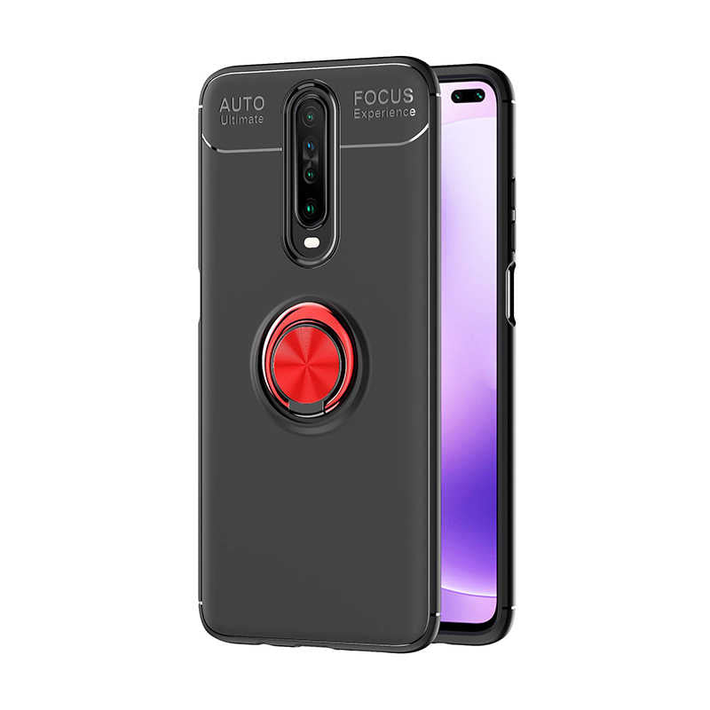 Xiaomi Poco X2 Kılıf Zore Ravel Silikon Kapak Siyah-Kırmızı