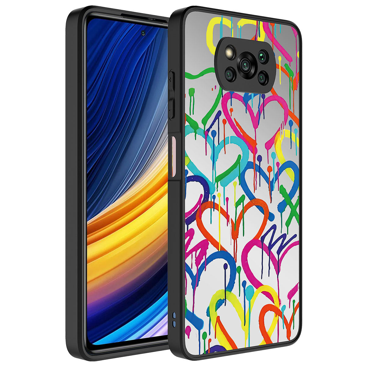Xiaomi Poco X3 Kılıf Aynalı Desenli Kamera Korumalı Parlak Zore Mirror Kapak Fragile