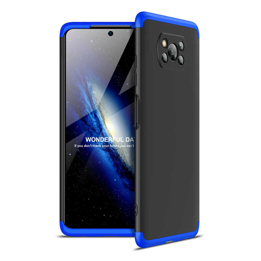 Xiaomi Poco X3 Kılıf Zore Ays Kapak Siyah-Kırmızı