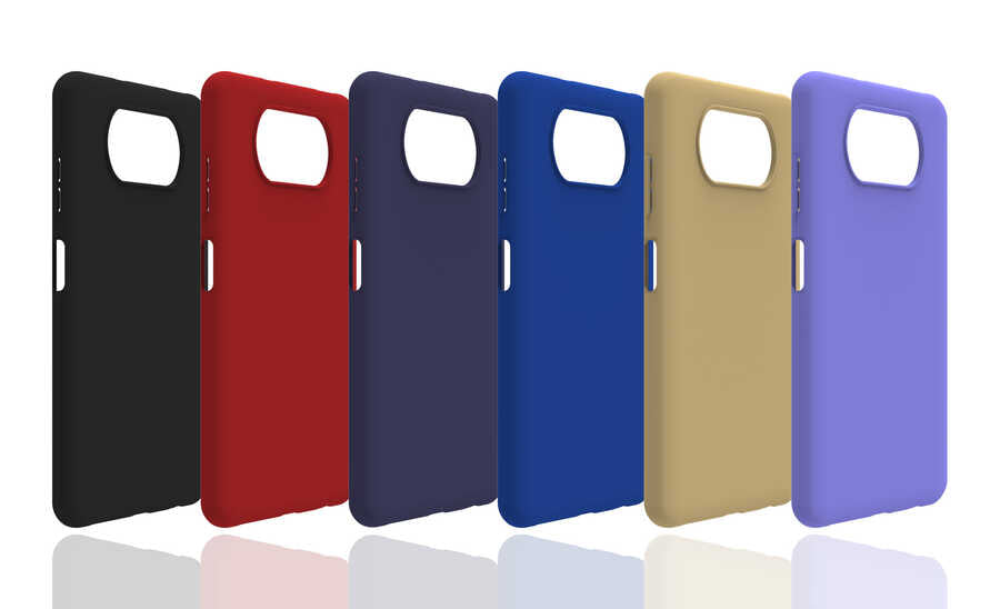 Xiaomi Poco X3 Kılıf Zore Biye Silikon Siyah