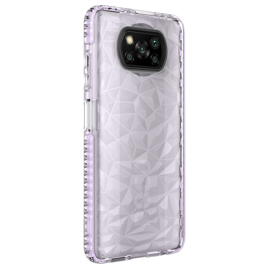 Xiaomi Poco X3 Kılıf Zore Buzz Kapak Mor