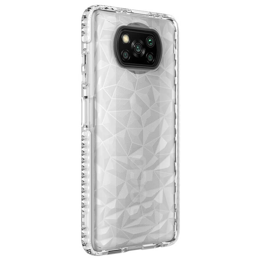 Xiaomi Poco X3 Kılıf Zore Buzz Kapak Beyaz