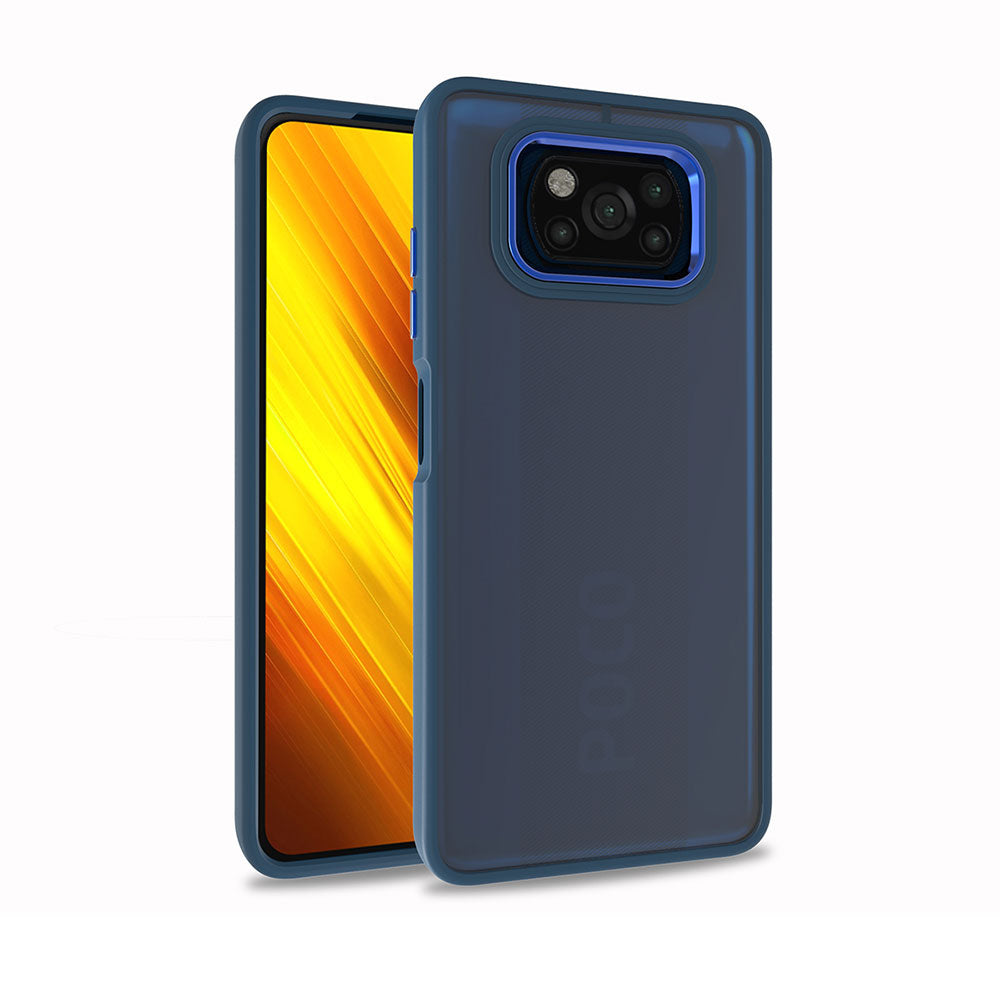 Xiaomi Poco X3 Kılıf Zore Flora Kapak Mavi