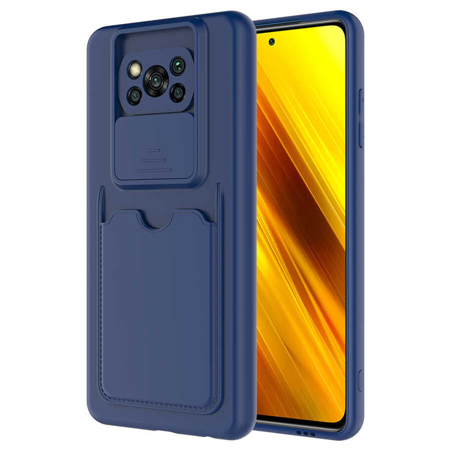 Xiaomi Poco X3 Kılıf Zore Kartix Kapak Lacivert
