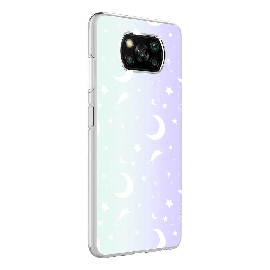 Xiaomi Poco X3 Kılıf Zore M-Blue Desenli Kapak Heart No3