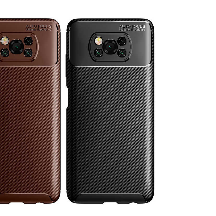Xiaomi Poco X3 Kılıf Zore Negro Silikon Kapak Kahverengi
