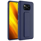 Xiaomi Poco X3 Kılıf Zore Qstand Kapak Lacivert
