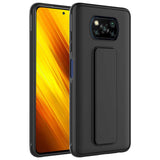 Xiaomi Poco X3 Kılıf Zore Qstand Kapak Siyah