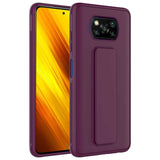 Xiaomi Poco X3 Kılıf Zore Qstand Kapak Mürdüm
