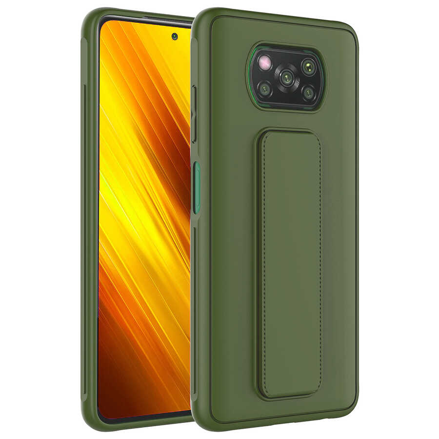 Xiaomi Poco X3 Kılıf Zore Qstand Kapak Pembe