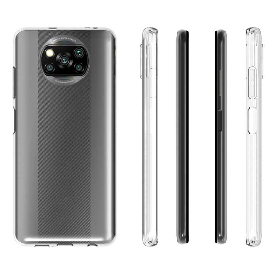 Xiaomi Poco X3 Kılıf Zore Süper Silikon Kapak Renksiz