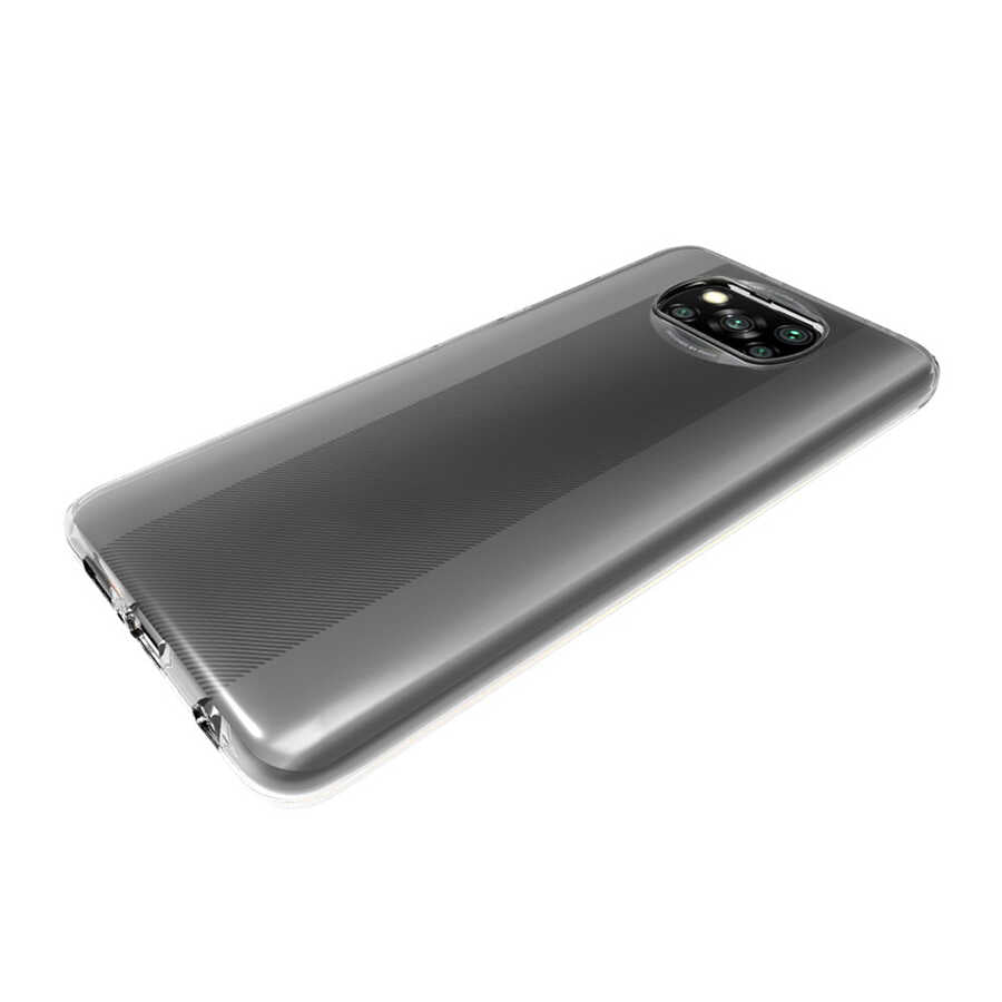 Xiaomi Poco X3 Kılıf Zore Süper Silikon Kapak Renksiz