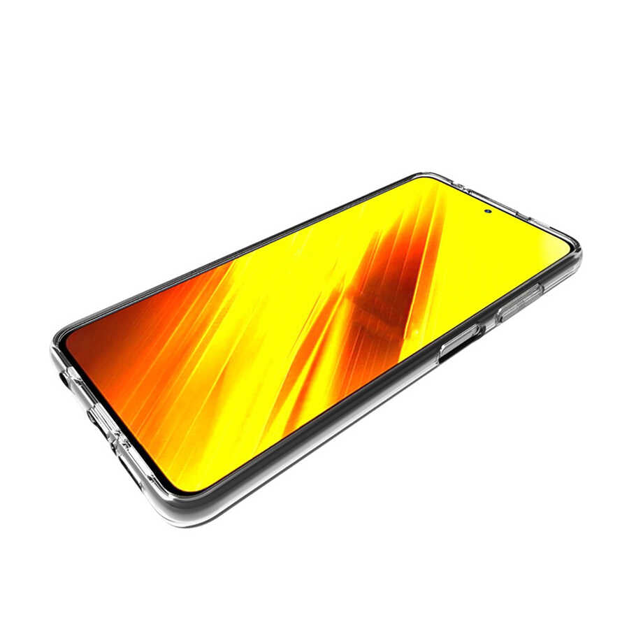 Xiaomi Poco X3 Kılıf Zore Süper Silikon Kapak Renksiz