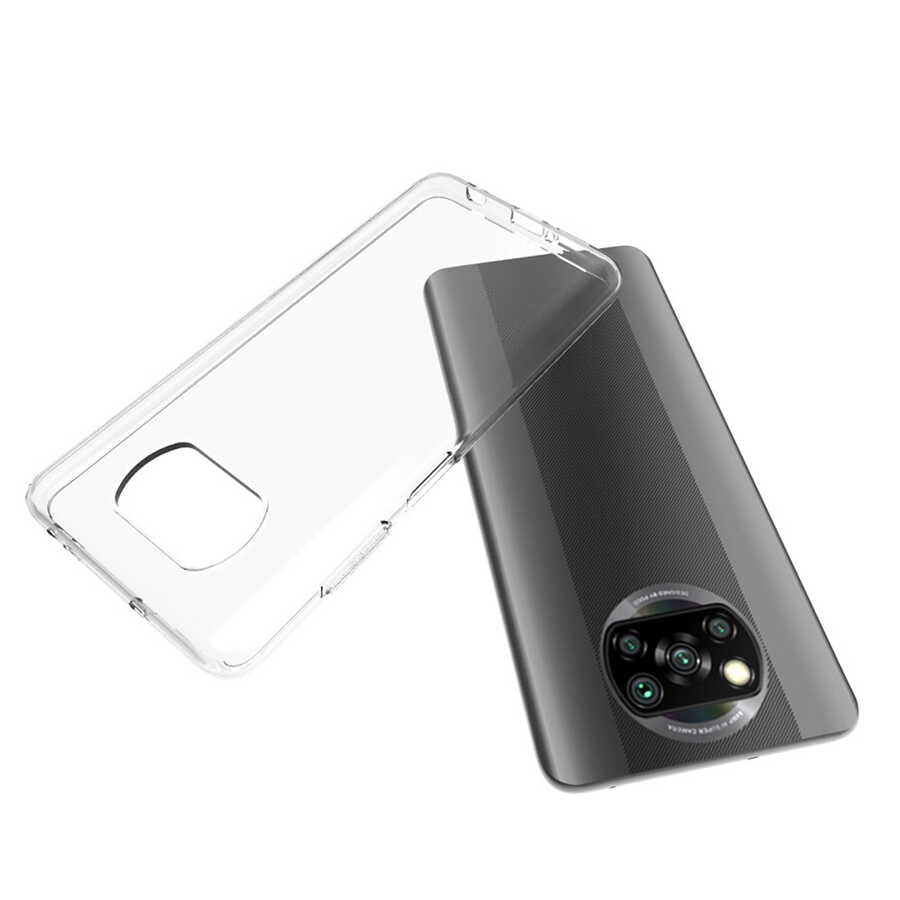 Xiaomi Poco X3 Kılıf Zore Süper Silikon Kapak Renksiz