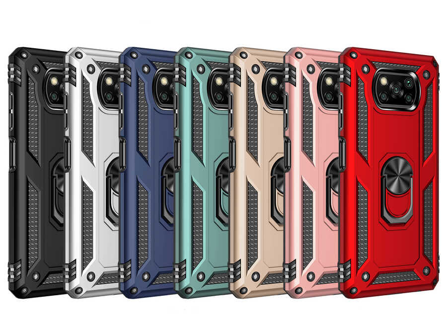 Xiaomi Poco X3 Kılıf Zore Vega Kapak Mavi