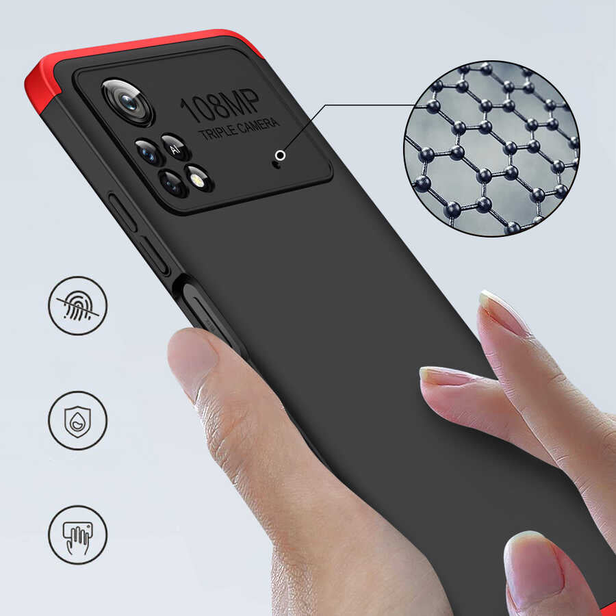 Xiaomi Poco X4 Pro 5G Kılıf Zore Ays Kapak Siyah-Gri
