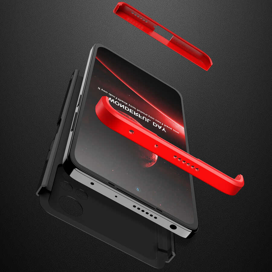Xiaomi Poco X4 Pro 5G Kılıf Zore Ays Kapak Siyah-Kırmızı