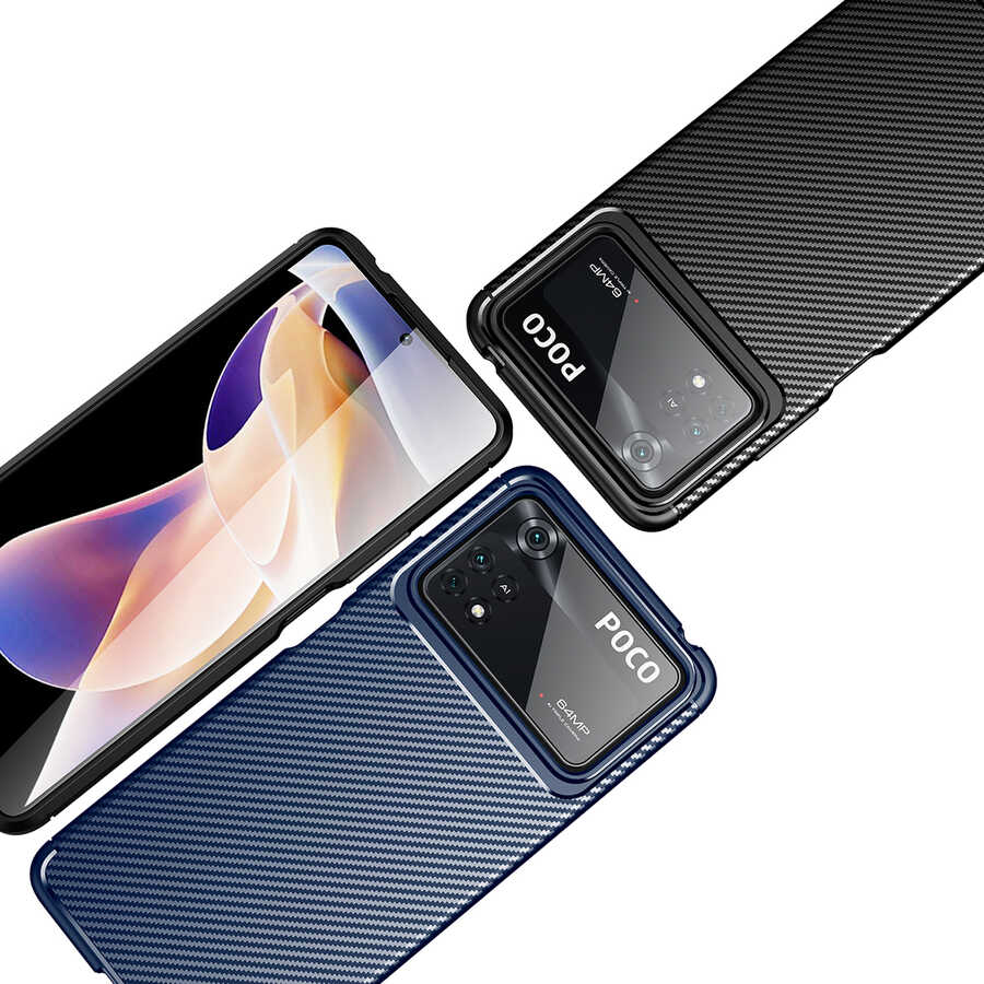 Xiaomi Poco X4 Pro 5G Kılıf Zore Negro Silikon Kapak Lacivert