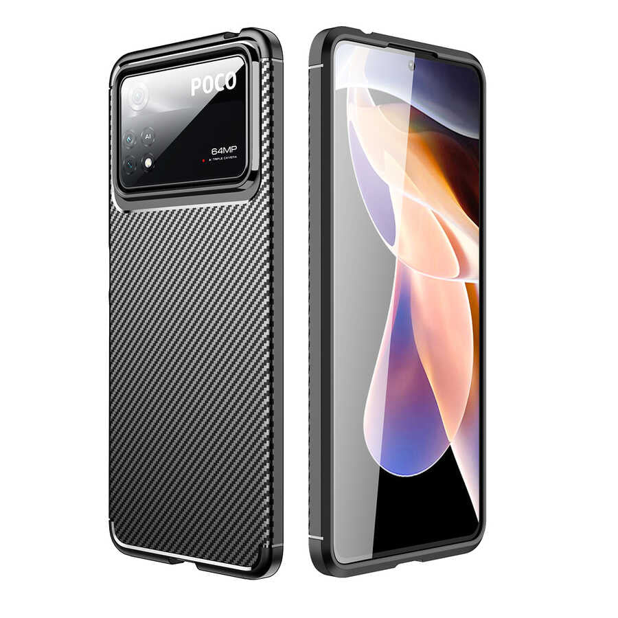 Xiaomi Poco X4 Pro 5G Kılıf Zore Negro Silikon Kapak Siyah
