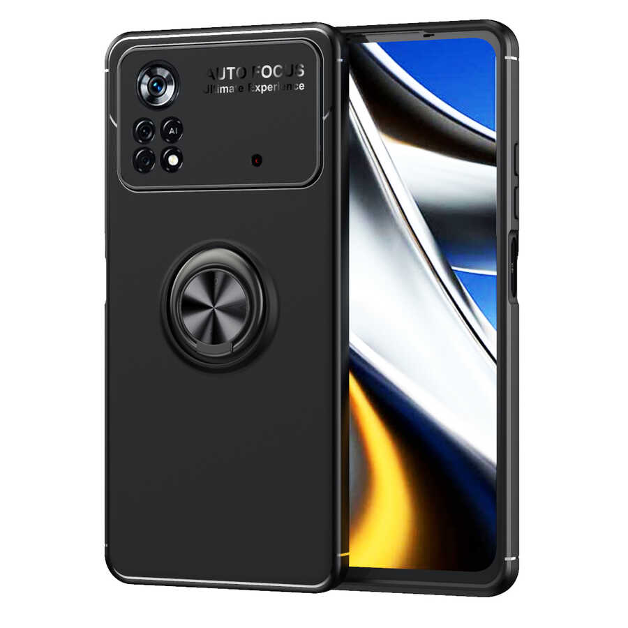Xiaomi Poco X4 Pro 5G Kılıf Zore Ravel Silikon Kapak Siyah