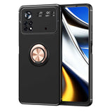 Xiaomi Poco X4 Pro 5G Kılıf Zore Ravel Silikon Kapak Siyah-Rose Gold