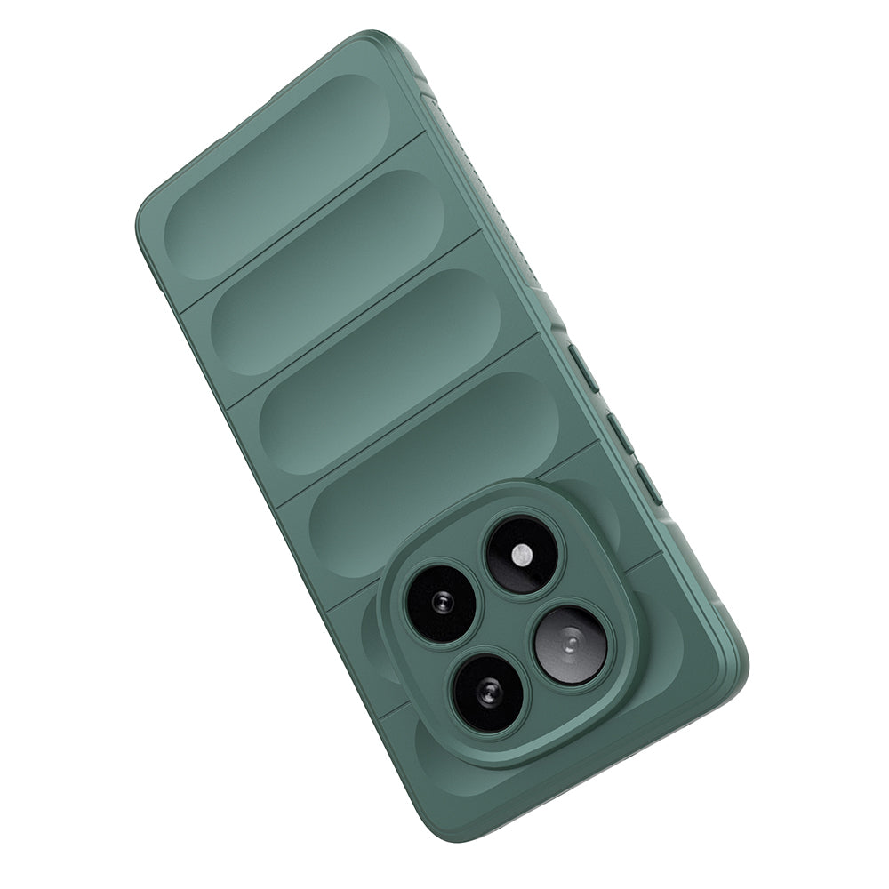 Xiaomi Poco X7 Kılıf Esnek TPU Oyuklu Arka Yüzey Tasarımlı Zore Etnik Silikon Kapak Koyu Yeşil