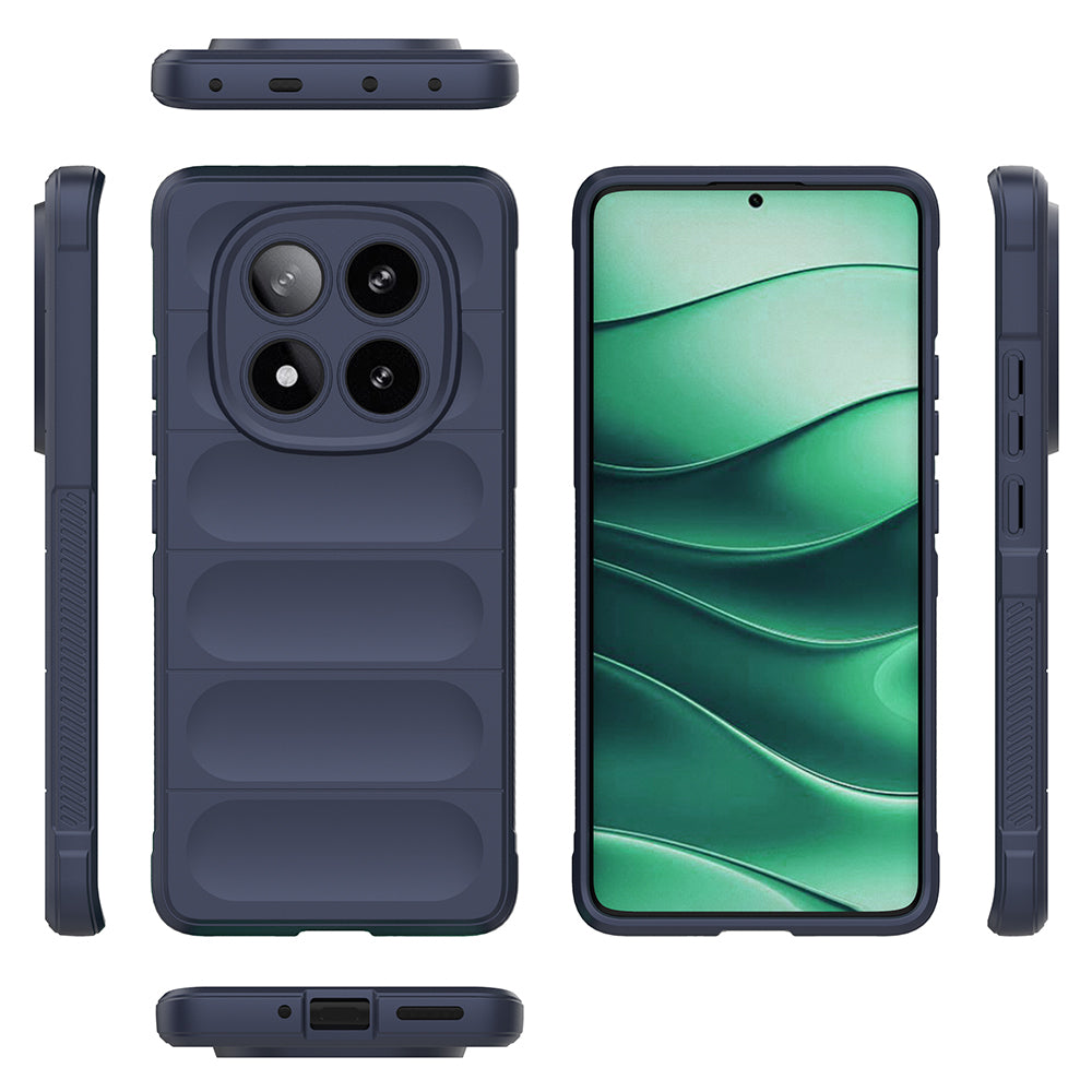 Xiaomi Poco X7 Kılıf Esnek TPU Oyuklu Arka Yüzey Tasarımlı Zore Etnik Silikon Kapak Koyu Yeşil
