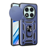 Xiaomi Poco X7 Kılıf Magnetik Standlı Kamera Korumalı Zore Sürgülü Vega Kapak Mavi
