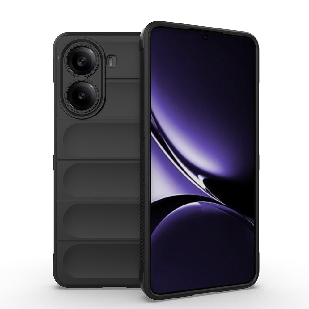 Xiaomi Poco X7 Pro Kılıf Esnek TPU Oyuklu Arka Yüzey Tasarımlı Zore Etnik Silikon Kapak Siyah