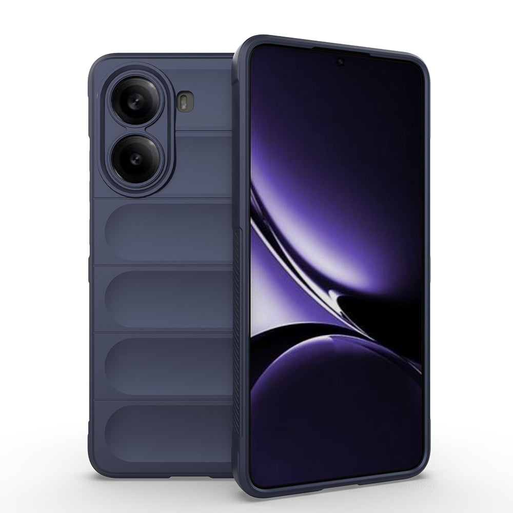 Xiaomi Poco X7 Pro Kılıf Esnek TPU Oyuklu Arka Yüzey Tasarımlı Zore Etnik Silikon Kapak Lacivert