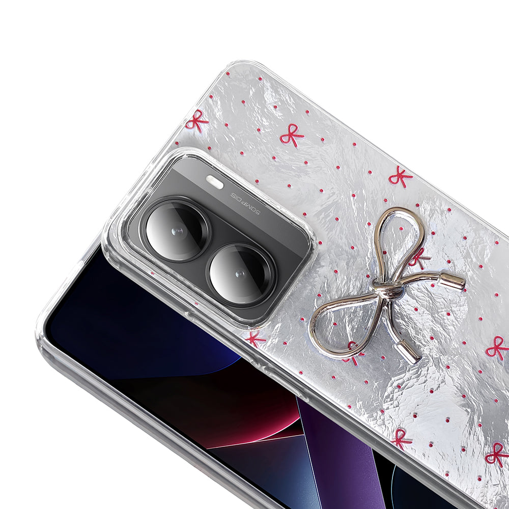 Xiaomi Poco X7 Pro Kılıf Kamera Korumalı Figürlü Zore Ponti Silikon Kapak Beyaz