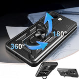 Xiaomi Poco X7 Pro Kılıf Magnetik Standlı Kamera Korumalı Zore Sürgülü Vega Kapak Mavi