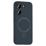 Xiaomi Poco X8 Pro Kılıf M-Safe Şarj Özellikli Kamera Korumalı Zore Elio Sert PC Kapak Lacivert
