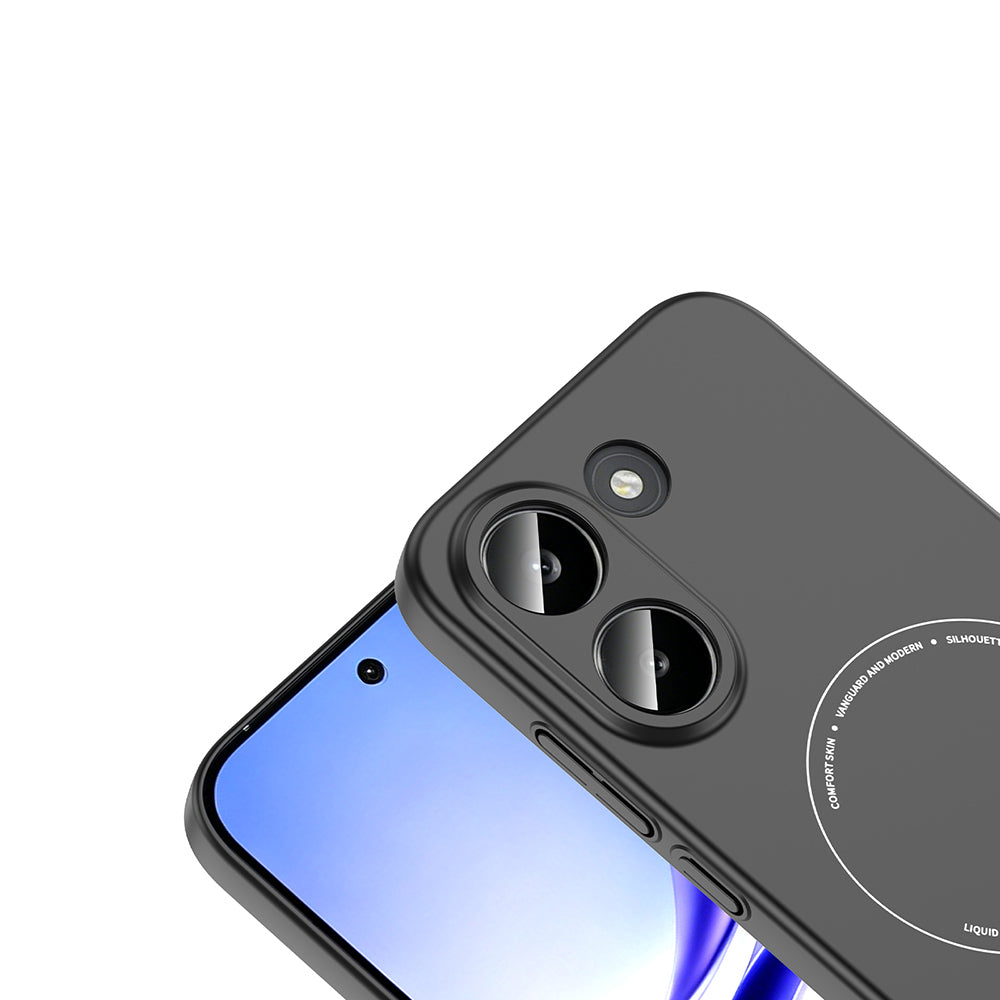 Xiaomi Poco X8 Pro Kılıf M-Safe Şarj Özellikli Kamera Korumalı Zore Elio Sert PC Kapak Siyah
