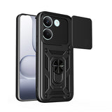 Xiaomi Poco X8 Pro Kılıf Magnetik Standlı Kamera Korumalı Zore Sürgülü Vega Kapak Mavi
