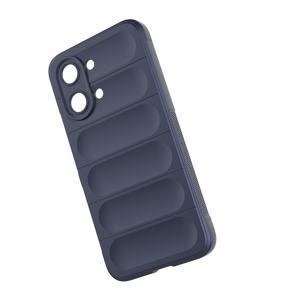 Xiaomi Poco X8 Pro Max Kılıf Esnek TPU Oyuklu Arka Yüzey Tasarımlı Etnik Silikon Kapak Lacivert