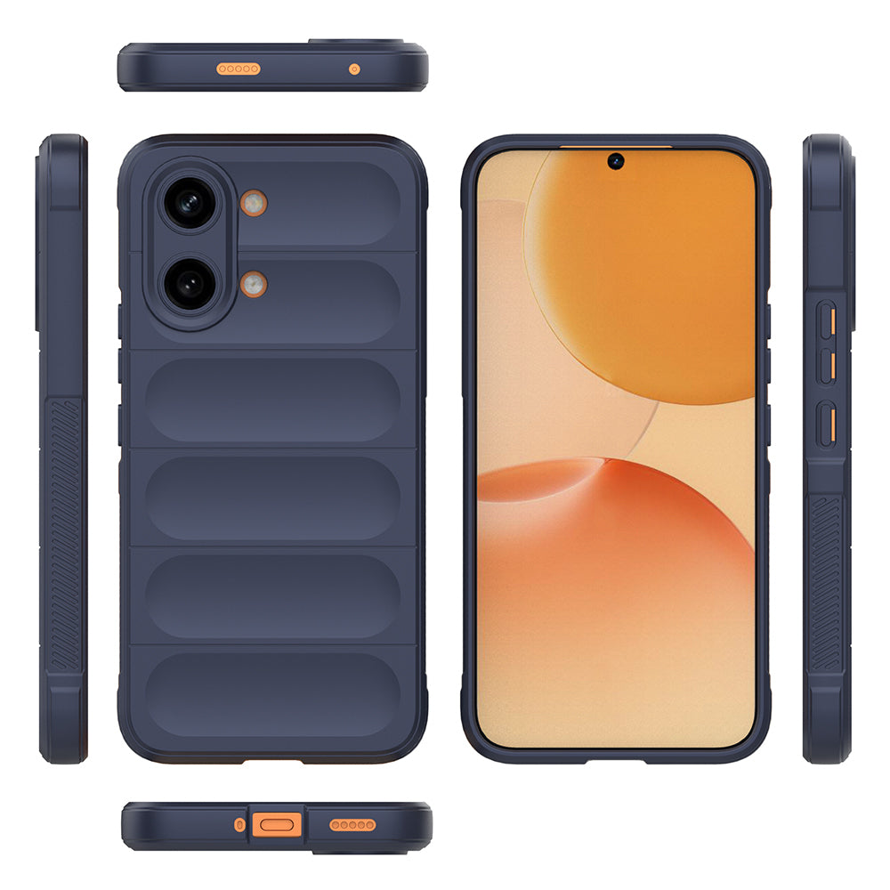 Xiaomi Poco X8 Pro Max Kılıf Esnek TPU Oyuklu Arka Yüzey Tasarımlı Etnik Silikon Kapak Lacivert