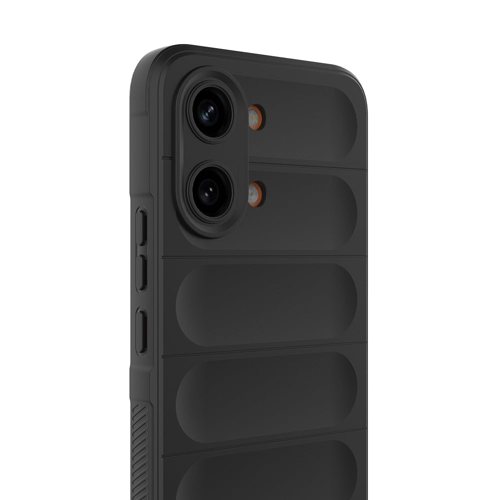 Xiaomi Poco X8 Pro Max Kılıf Esnek TPU Oyuklu Arka Yüzey Tasarımlı Etnik Silikon Kapak Siyah
